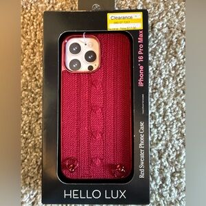 Red Sweater Phone Case for iPhone 16 Pro Max